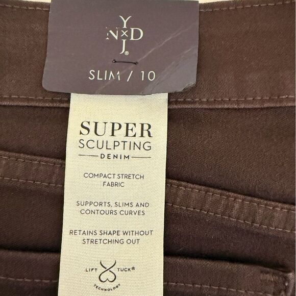 NYDJ - Sheri Slim Super Sculpting Jeans Brown - size 10 NWT - Picture 5 of 10